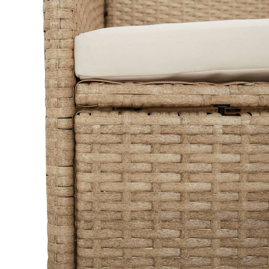 3-delige Tuinset met kussens poly rattan beige MeubelReus