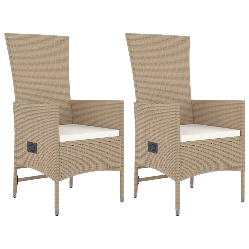3-delige Tuinset met kussens poly rattan beige MeubelReus