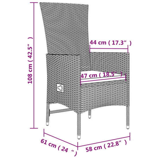 3-delige Tuinset met kussens poly rattan beige MeubelReus