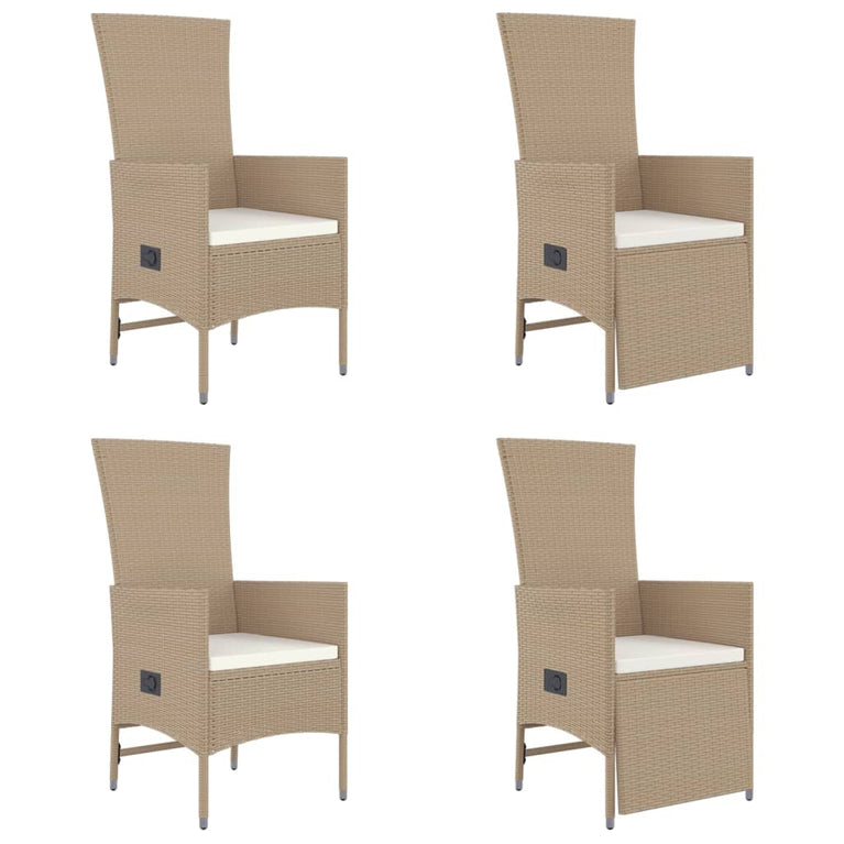 5-delige Tuinset met kussens poly rattan beige