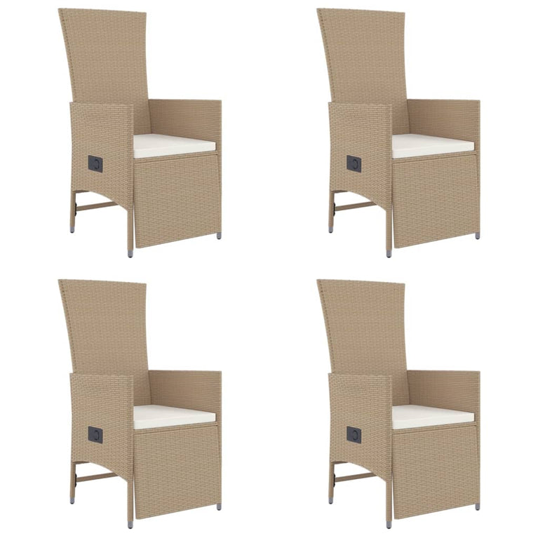 5-delige Tuinset met kussens poly rattan beige
