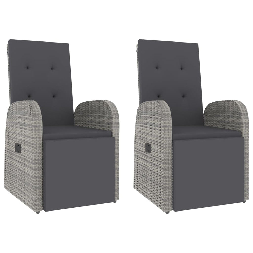 3-delige Loungeset poly rattan en massief acaciahout grijs MeubelReus