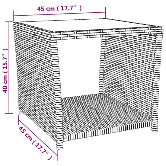 3-delige Loungeset poly rattan en staal beige MeubelReus
