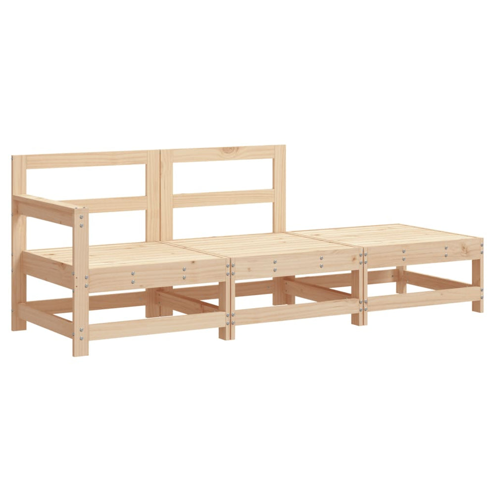 3-delige Loungeset met kussens massief hout MeubelReus