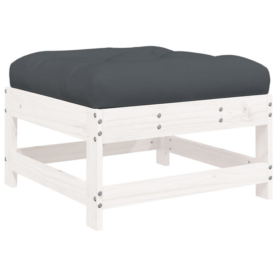 3-delige Loungeset met kussens massief hout wit MeubelReus