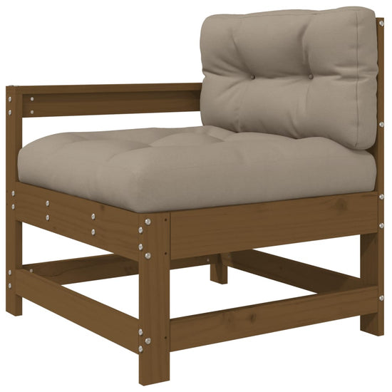 3-delige Loungeset met kussens massief hout honingbruin MeubelReus