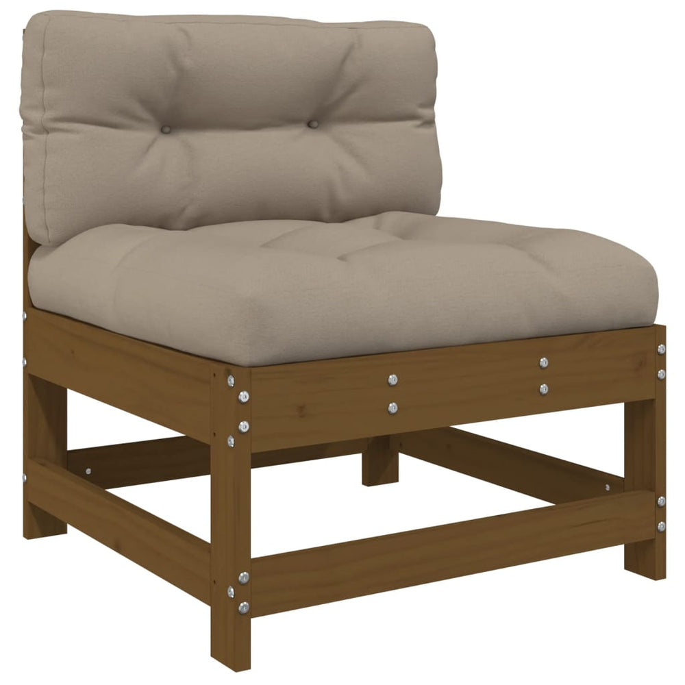 3-delige Loungeset met kussens massief hout honingbruin MeubelReus