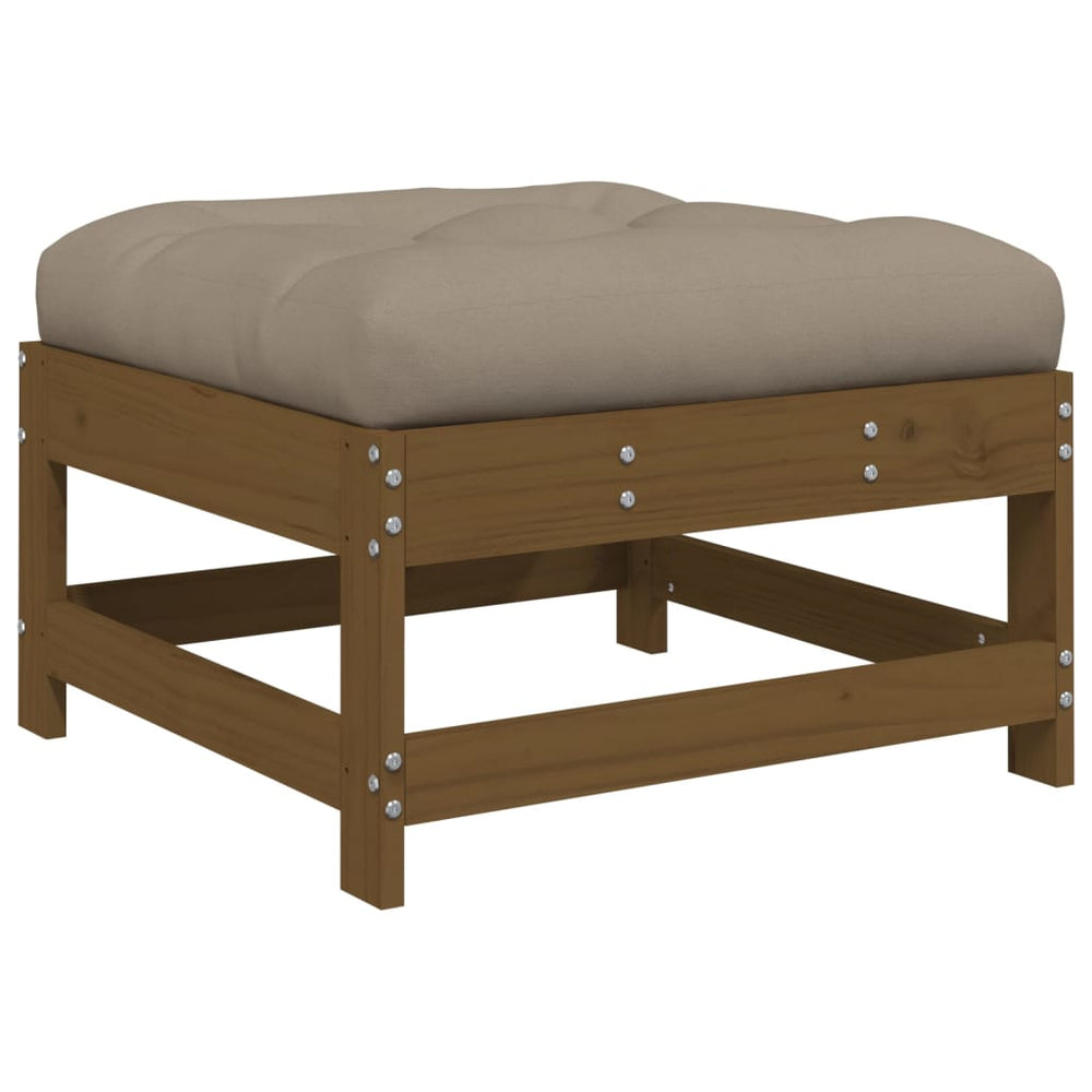 3-delige Loungeset met kussens massief hout honingbruin MeubelReus