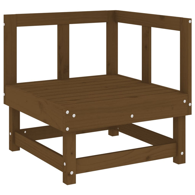 3-delige Loungeset massief grenenhout honingbruin