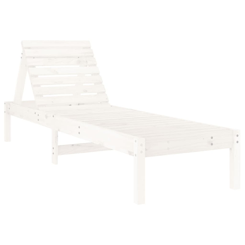 Ligstoel 199,5x60x74 cm massief grenenhout wit