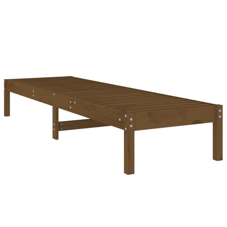 Ligbedden 2 st 199,5x60x74 cm massief grenenhout bruin