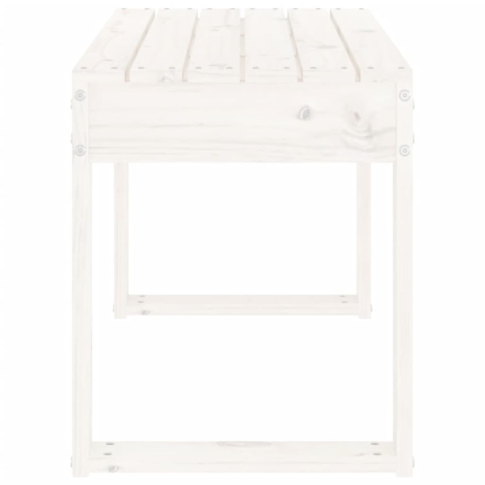 Tuinbank 80x38x45 cm massief grenenhout wit MeubelReus