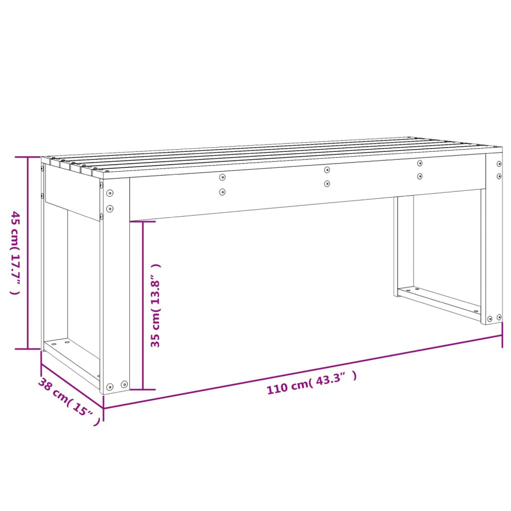 Tuinbank 110x38x45 cm massief grenenhout MeubelReus