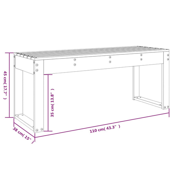 Tuinbank 110x38x45 cm massief grenenhout zwart MeubelReus