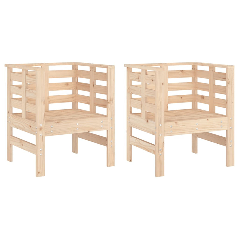 Tuinstoelen 2 st 61,5x53x71 cm massief grenenhout