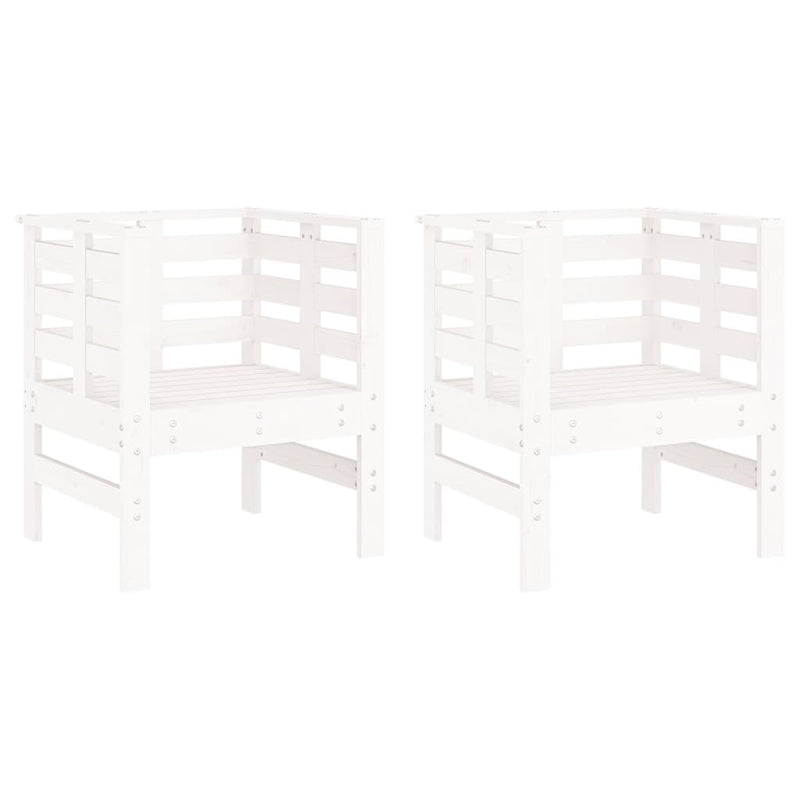 Tuinstoelen 2 st 61,5x53x71 cm massief grenenhout wit