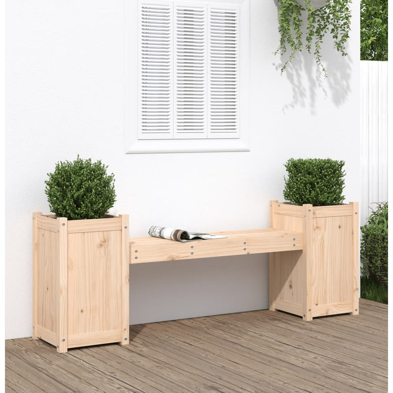 Bankje met plantenbakken 180x36x63 cm grenenhout MeubelReus