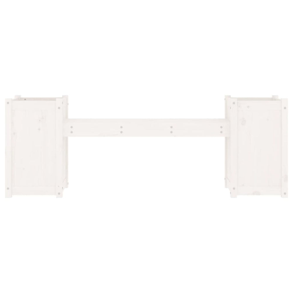 Bankje met plantenbakken 180x36x63 cm grenenhout wit MeubelReus