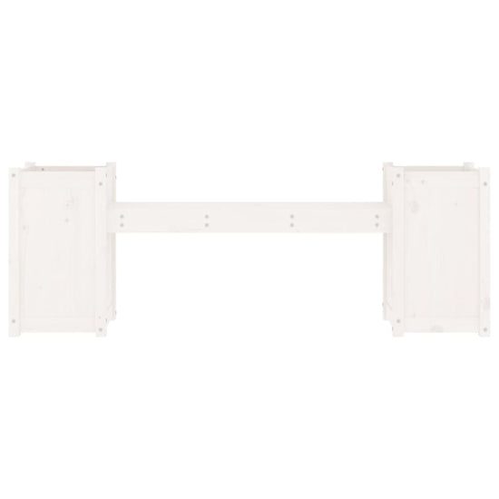 Bankje met plantenbakken 180x36x63 cm grenenhout wit MeubelReus