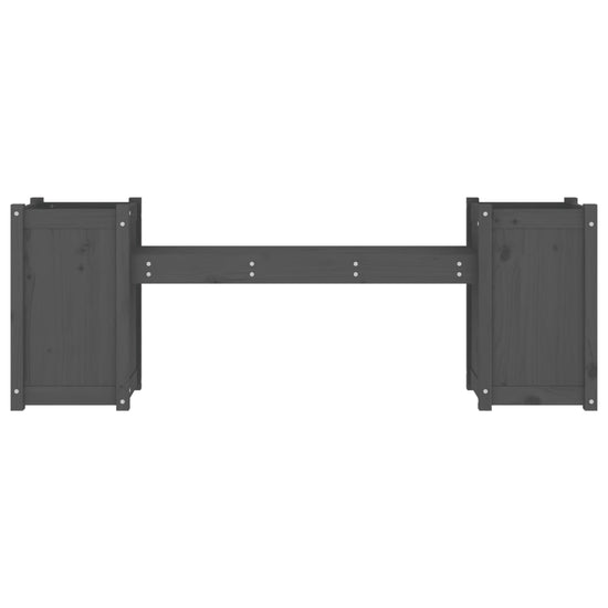 Bankje met plantenbakken 180x36x63 cm grenenhout grijs MeubelReus