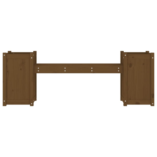 Bankje met plantenbakken 180x36x63 cm grenenhout honingbruin MeubelReus