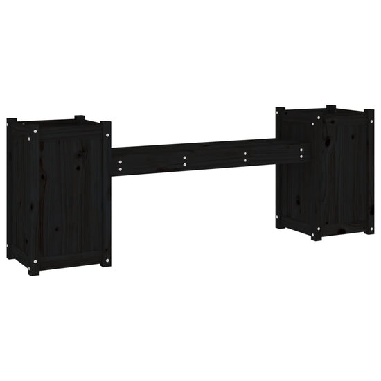 Bankje met plantenbakken 180x36x63 cm grenenhout zwart MeubelReus