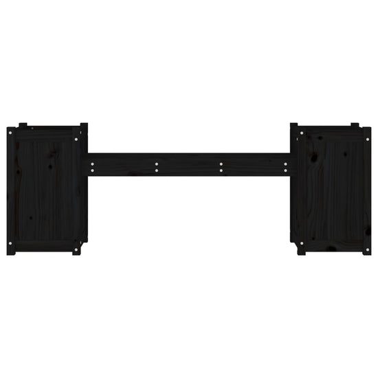 Bankje met plantenbakken 180x36x63 cm grenenhout zwart MeubelReus