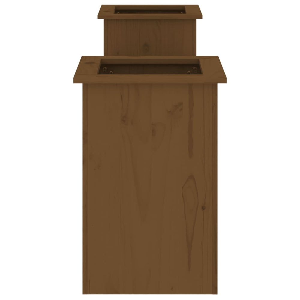 Bankje met plantenbakken 184,5x39,5x56,5 cm grenen honingbruin MeubelReus