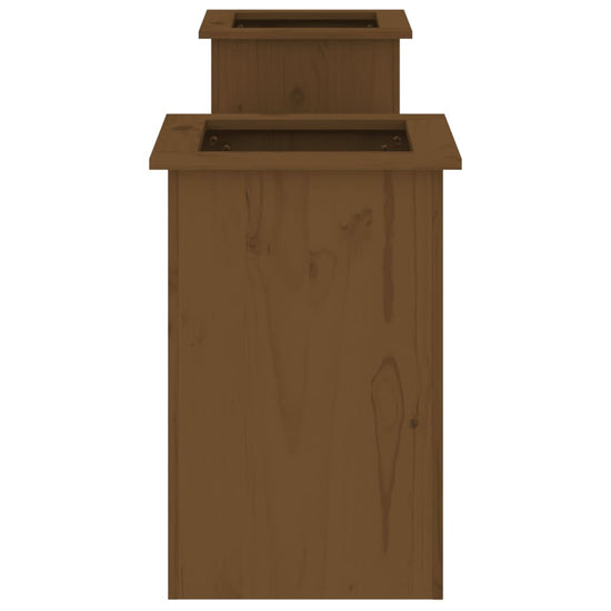 Bankje met plantenbakken 184,5x39,5x56,5 cm grenen honingbruin MeubelReus