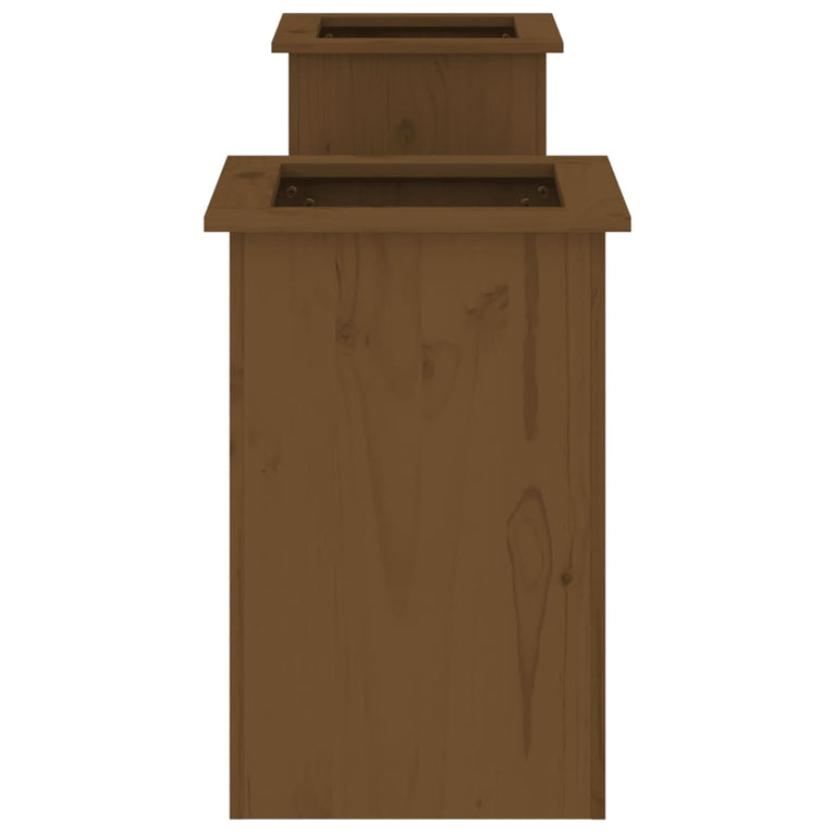 Bankje met plantenbakken 184,5x39,5x56,5 cm grenen honingbruin MeubelReus