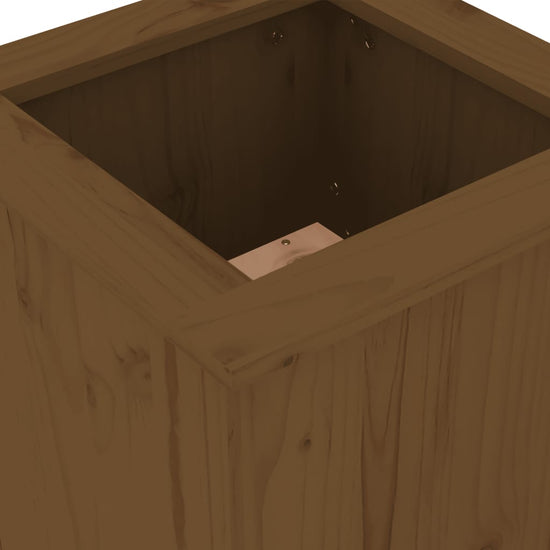 Bankje met plantenbakken 184,5x39,5x56,5 cm grenen honingbruin MeubelReus