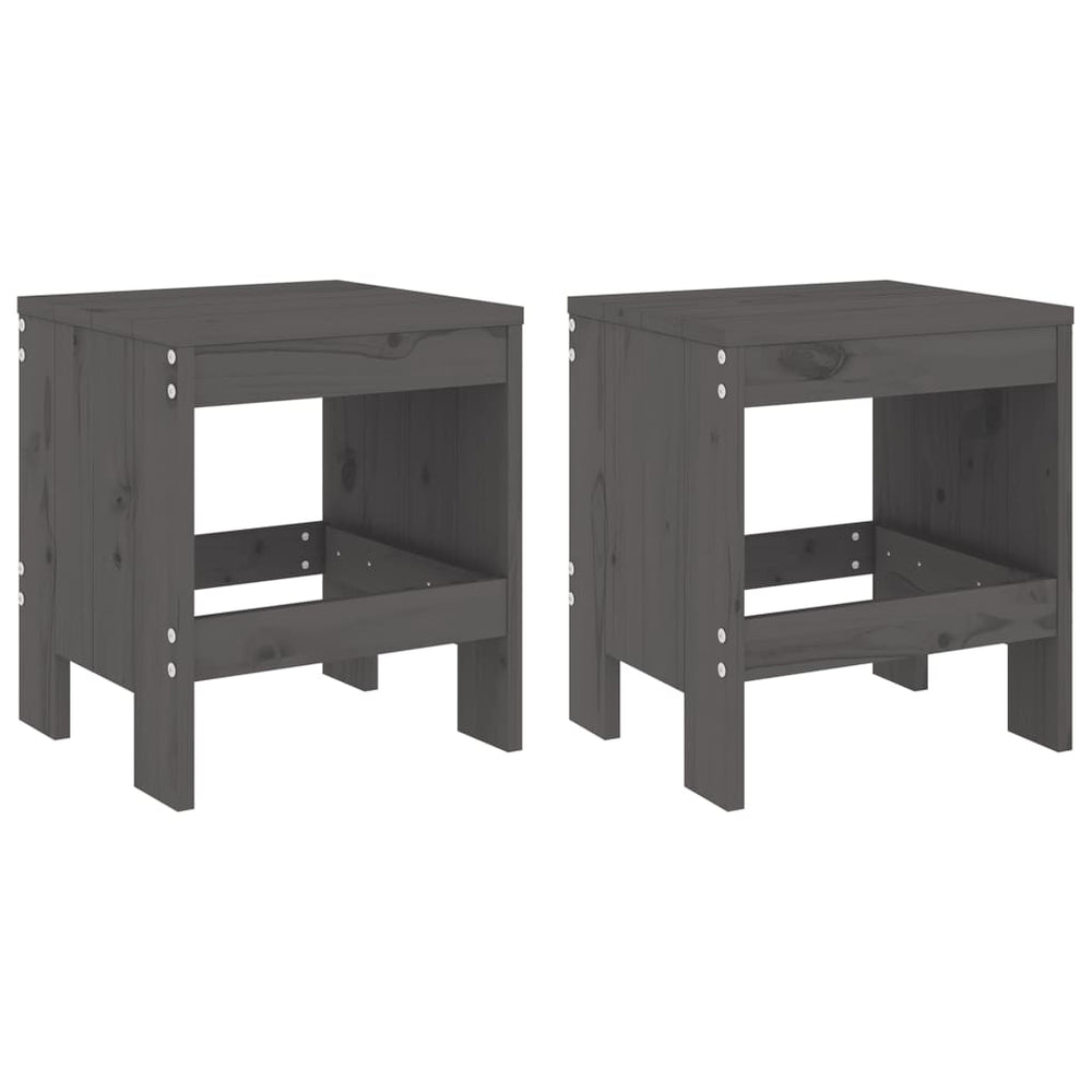 Tuinkrukken 2 st 40x36x45 cm massief grenenhout grijs MeubelReus