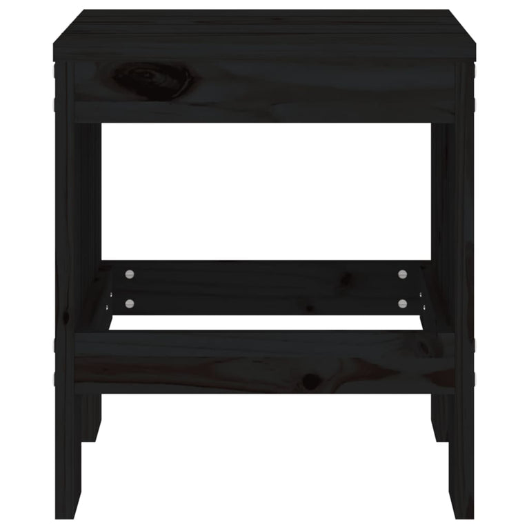 Barkrukken 2 st 40x36x45 cm massief grenenhout zwart