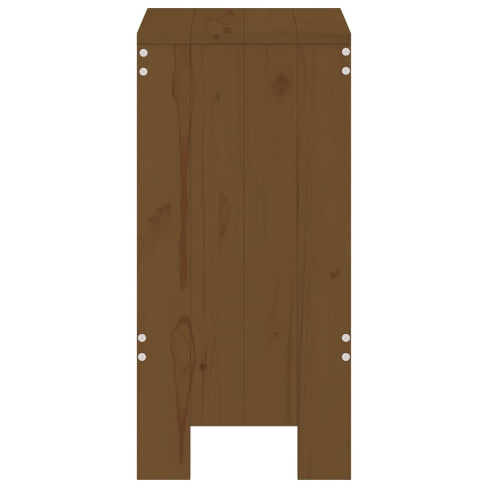 Barkrukken 2 st 40x36x75 cm massief grenenhout honingbruin MeubelReus