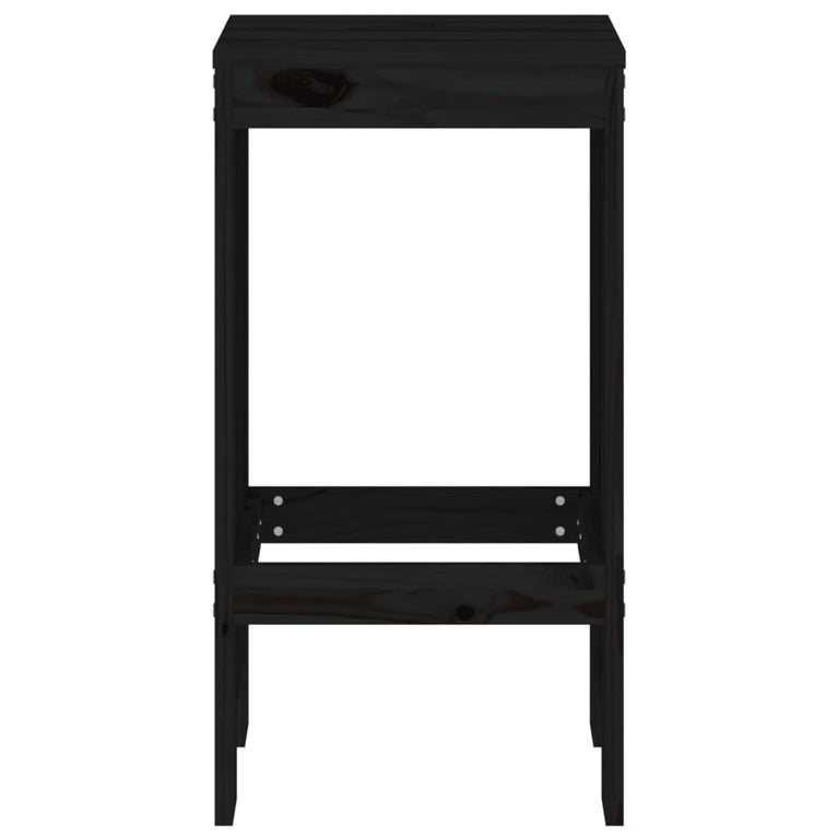 Barkrukken 2 st 40x36x75 cm massief grenenhout zwart MeubelReus