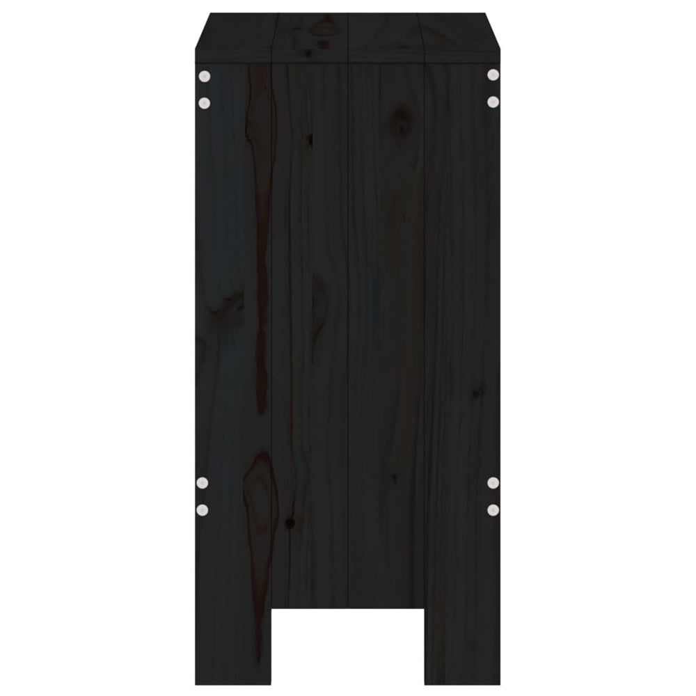 Barkrukken 2 st 40x36x75 cm massief grenenhout zwart MeubelReus