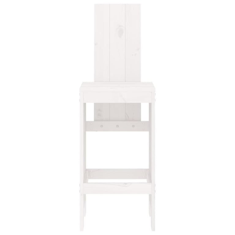 Barkrukken 2 st 40x42x120 cm massief grenenhout wit MeubelReus