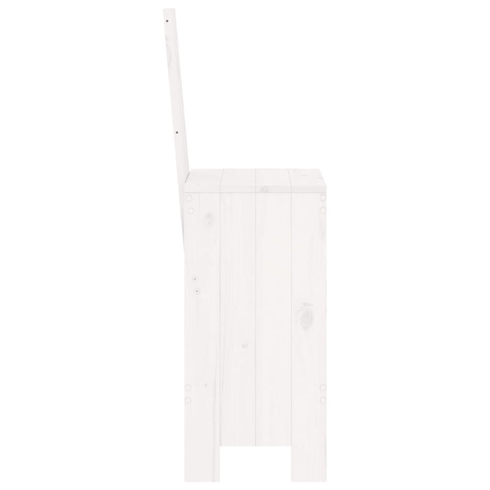 Barkrukken 2 st 40x42x120 cm massief grenenhout wit MeubelReus