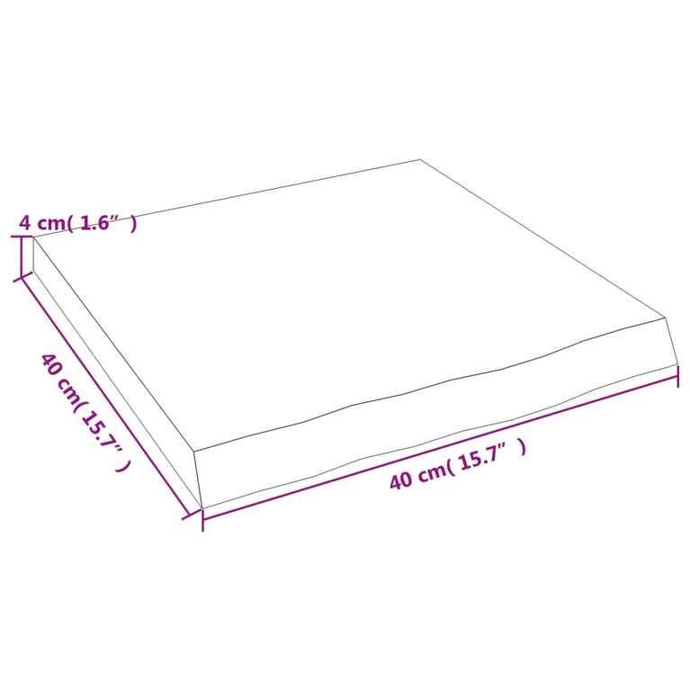 Wandschap 40x40x4 cm onbehandeld massief eikenhout