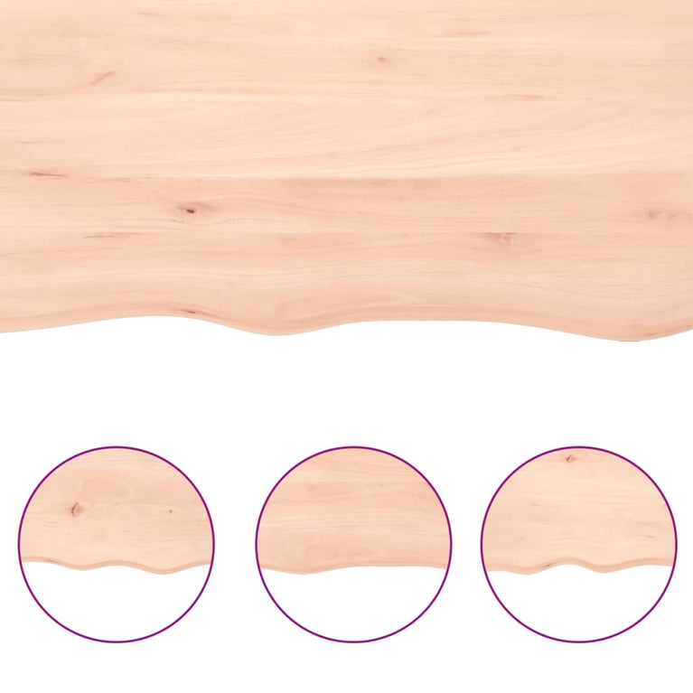 Wandschap 100x30x4 cm onbehandeld massief eikenhout