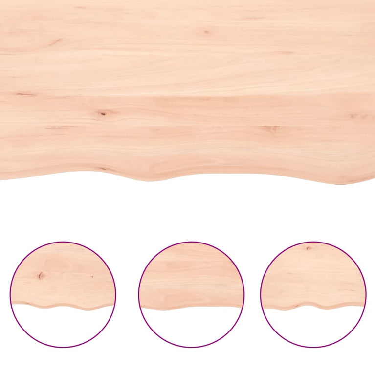Wandschap 100x50x6 cm onbehandeld massief eikenhout