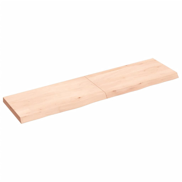 Wandschap 120x30x4 cm onbehandeld massief eikenhout
