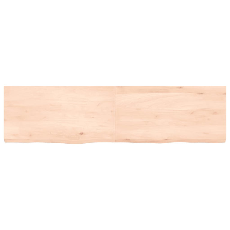 Wandschap 120x30x4 cm onbehandeld massief eikenhout