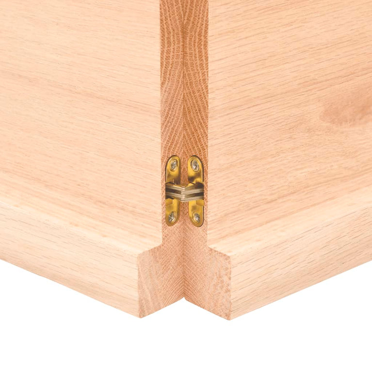 Wandschap 120x30x4 cm onbehandeld massief eikenhout