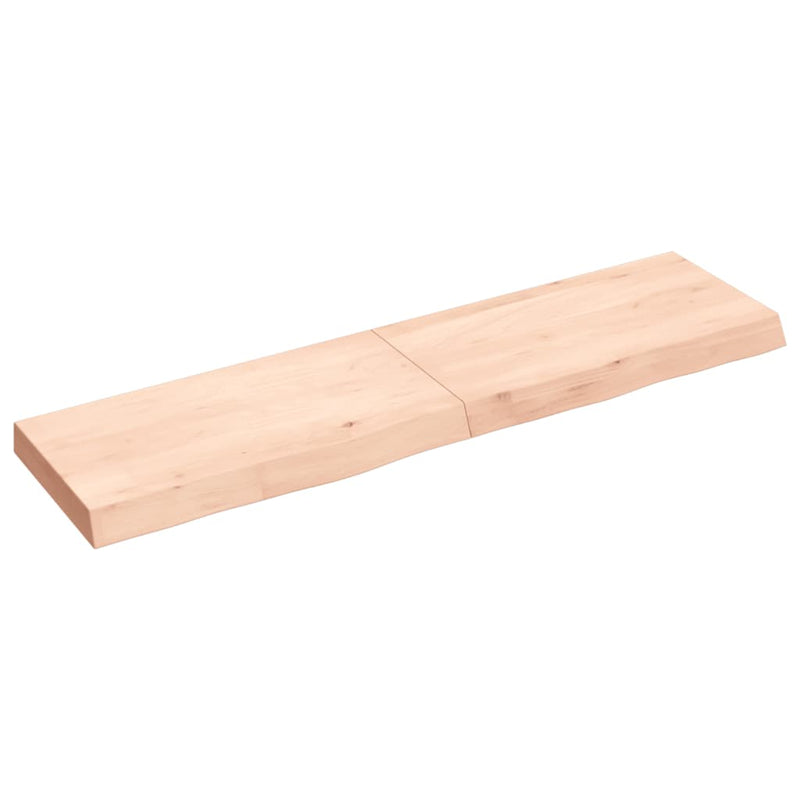 Wandschap 120x30x6 cm onbehandeld massief eikenhout