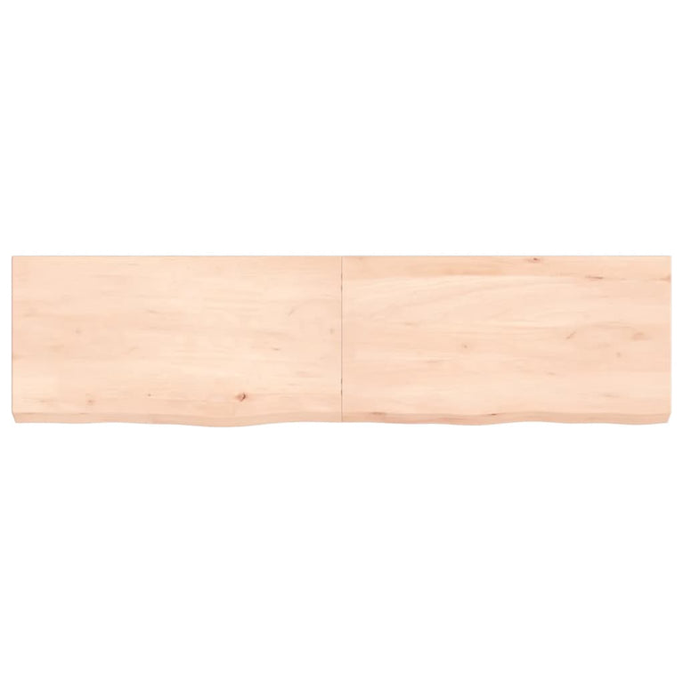 Wandschap 120x30x6 cm onbehandeld massief eikenhout