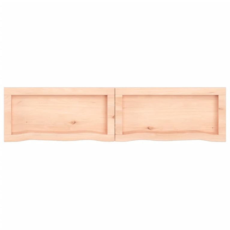 Wandschap 120x30x6 cm onbehandeld massief eikenhout