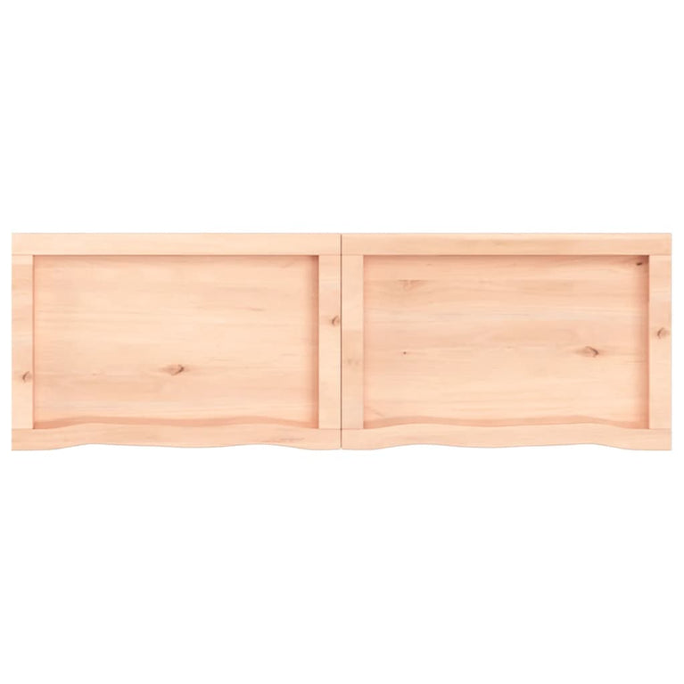 Wandschap 120x40x4 cm onbehandeld massief eikenhout