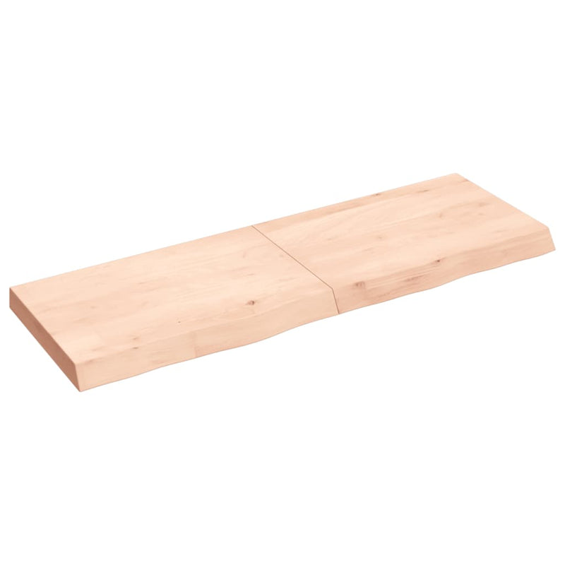 Wandschap 120x40x6 cm onbehandeld massief eikenhout