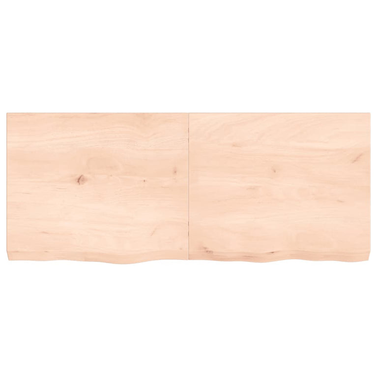 Wandschap 120x50x6 cm onbehandeld massief eikenhout
